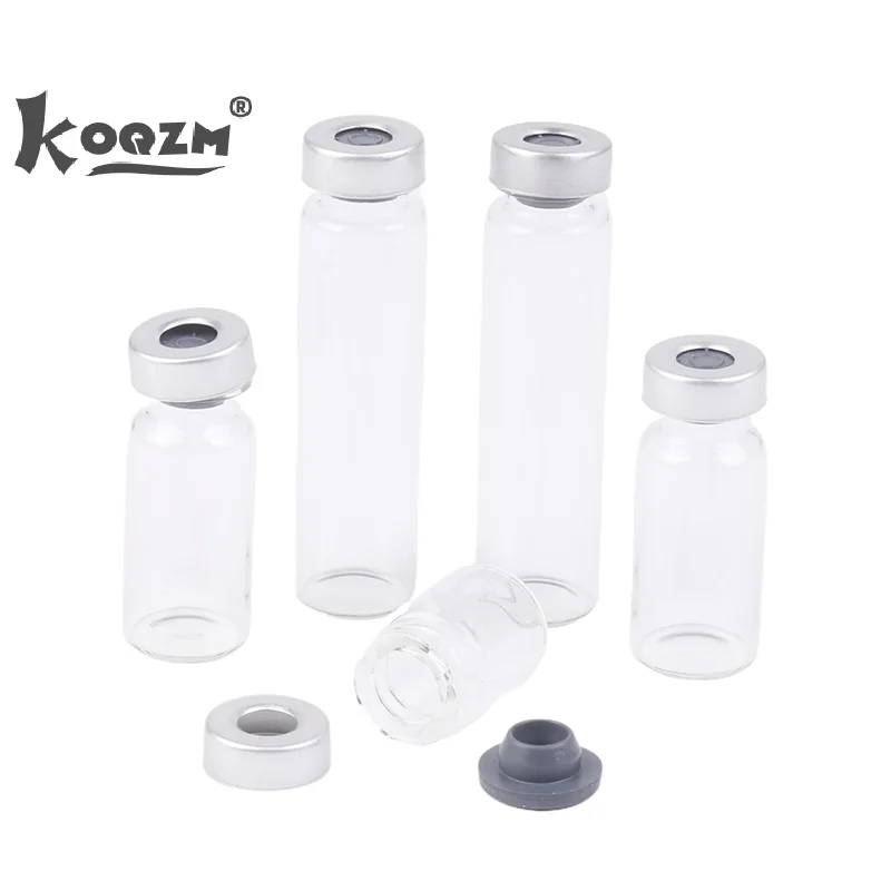 10 Pack 5/10/20ml Sealed Sample Vials Transparent Glass Vials With Self Healing Injection Port