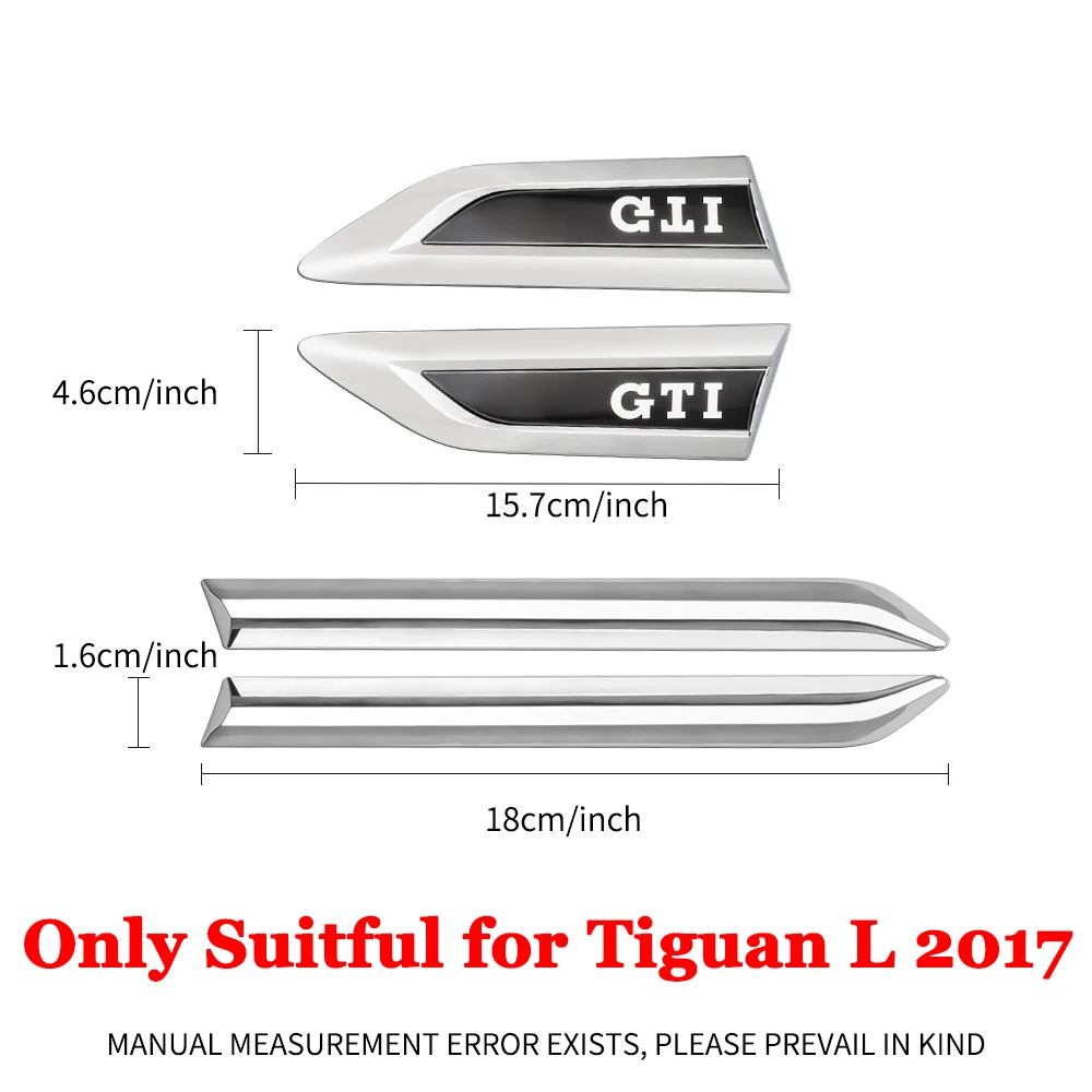 3D ABS GTI 4 Motion New R RLINE Emblem Car Styling Fender Side Decoration Badge Stickers For VW Volkswagen Tiguan L 2017 Logo