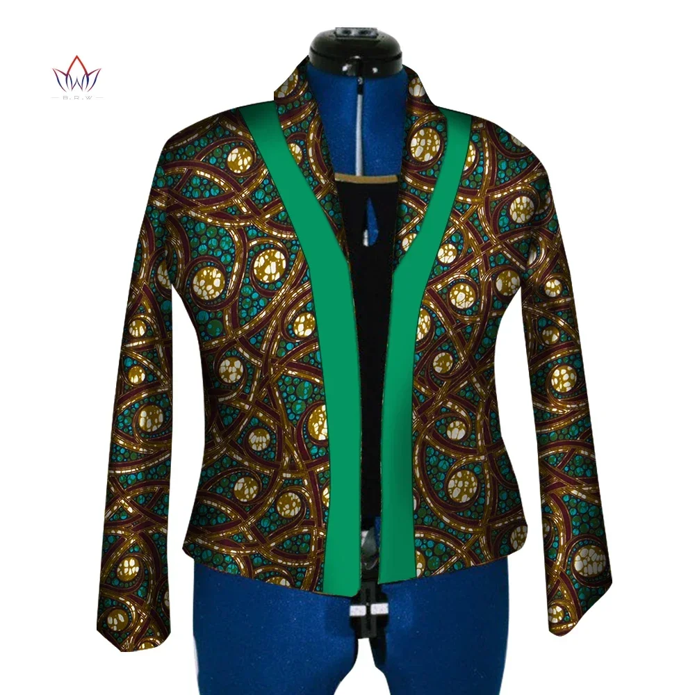 

New African Print Wax Coat Dashiki Women Blazer Plus Size 6xl Africa Style Clothing for Women Crop Top Casual Coat WY3794