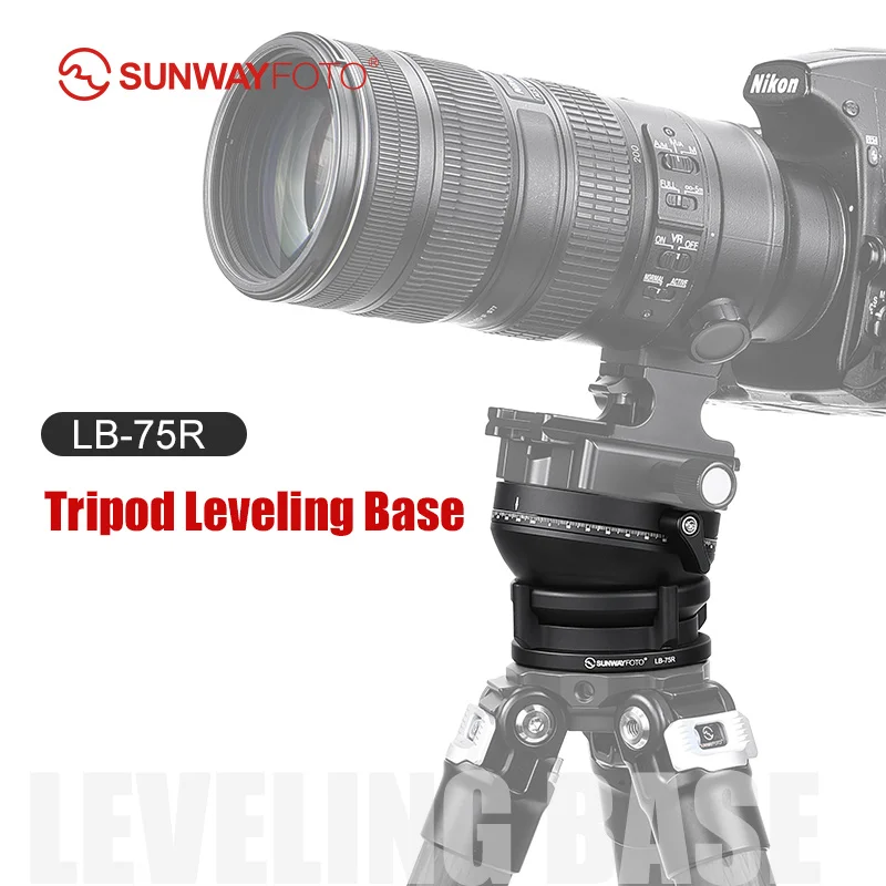 SUNWAYFOTO LB-75R  360° Panoramic Leveling Base Tripod Head 33 lbs（15kg） Load Capacity