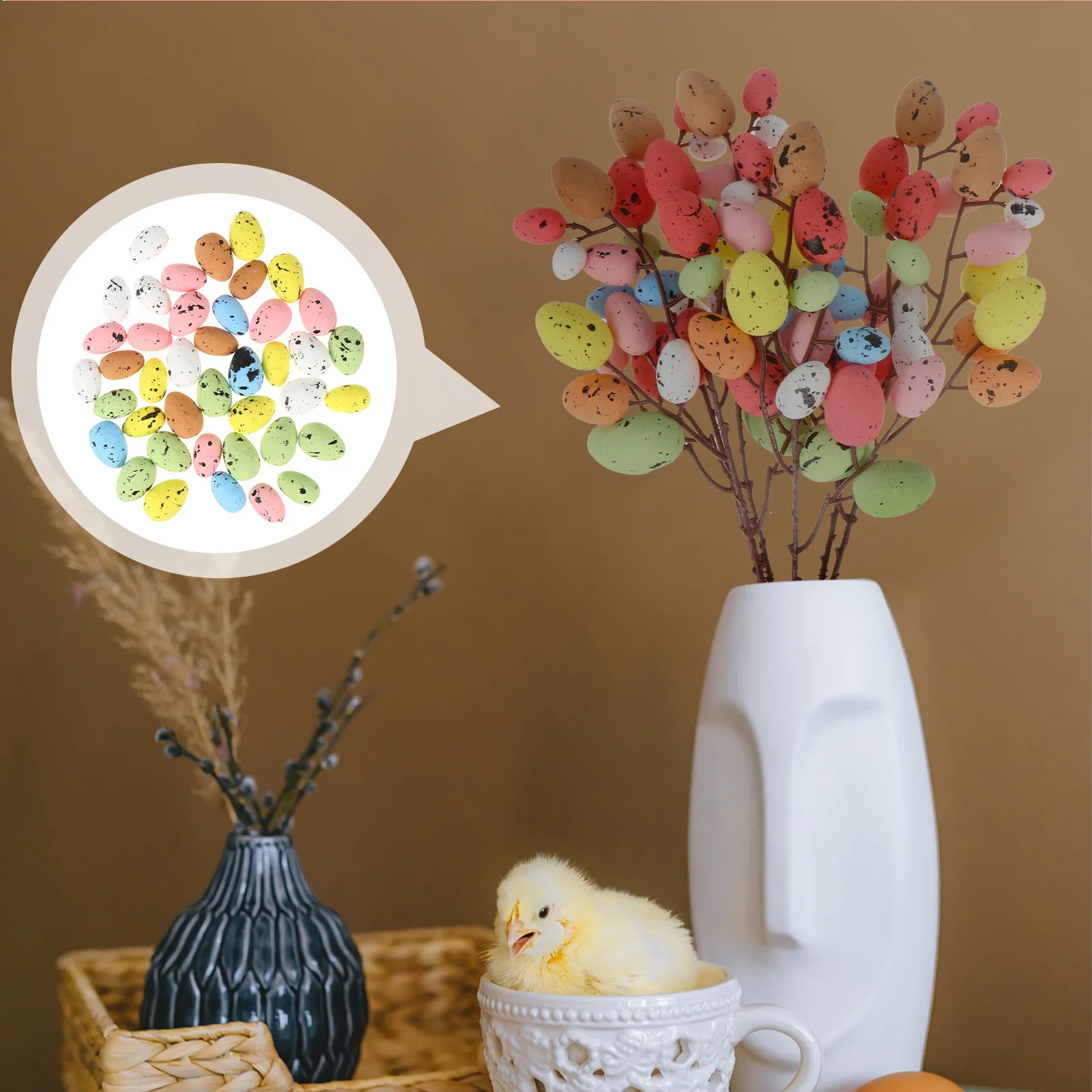 

40Pcs Easter Spotted Eggs Foam Decoration Simulation Egg DIY Accessories Holiday Party Decor Photo Props Simulation Egg