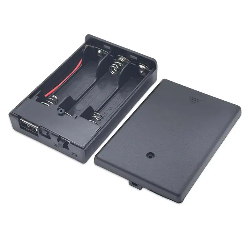 Boîtier de batterie 3AA 4,5 V avec interrupteur, support de boîtier de piles AA avec ligne ou USB/ligne