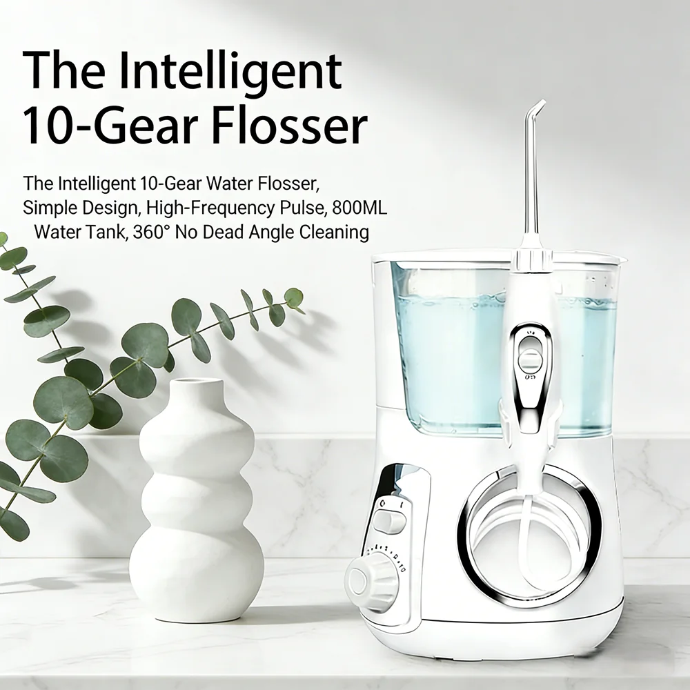 

10 Modes Electric Dental Oral Care Irrigator 800ML Countertop Water Flosser Deep Clean Teeth Plaque Removal