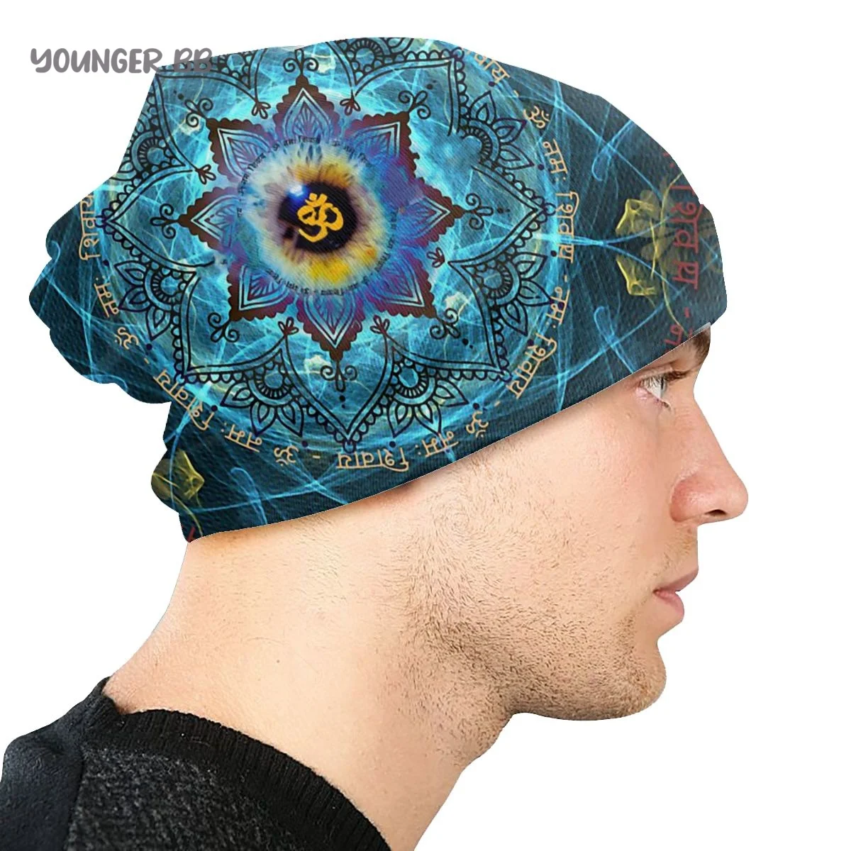 Bonnet Hats Shiva Hindu God India Lingam Men Women\'s Knitting Hat Om Namah Shivaya Winter Warm Cap Beanies Thermal Elastic Caps