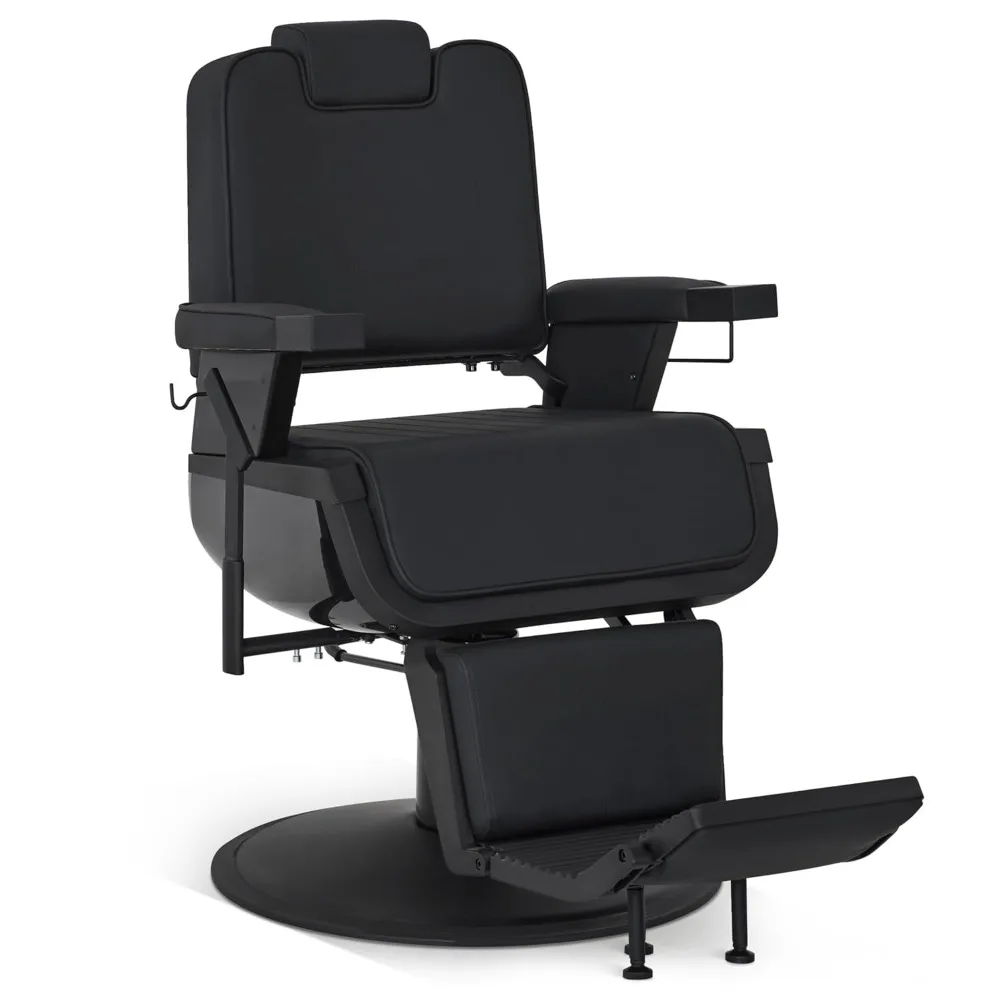 

Heavy Duty Vintage Barber Chair, Hydraulic Reclining Salon Chairs, Shampoo Beauty Spa Styling Equipment 3819 (All Black)