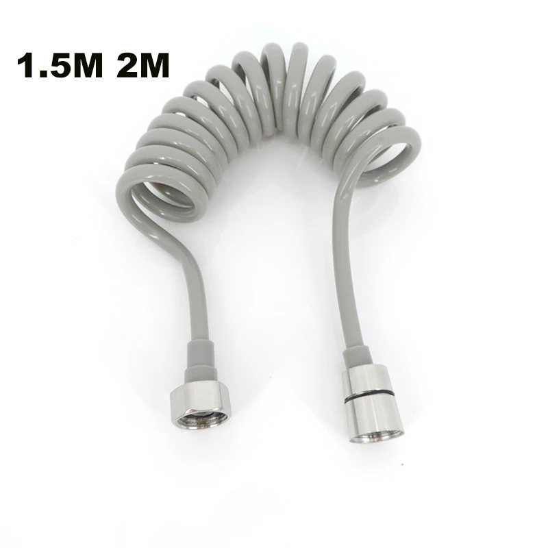 1.5M 2M Flexible Spring Shower Hose Water tube Plumbing Toilet Bidet Sprayer Telephone grey Plumbing for bathroom Accessories M2