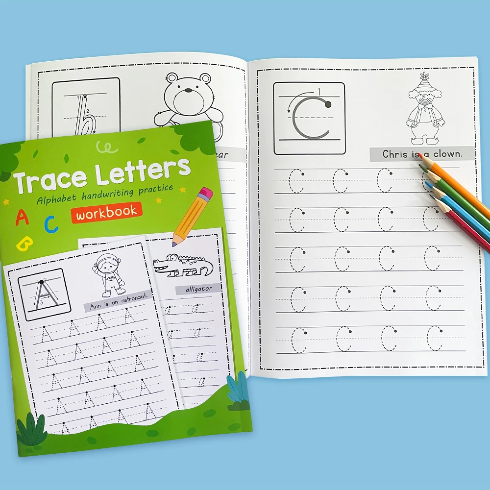 

26 Letters Alphabet Early Education Writing Exercise Workbook Alphabet Handwritting Practice Worksheets Trace Letters Montessori