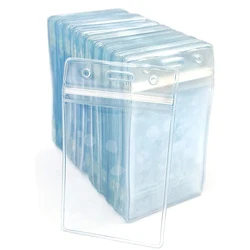 10pcs vertical card holder, transparent waterproof badge holder, suitable for exhibition certificates and employee name tags