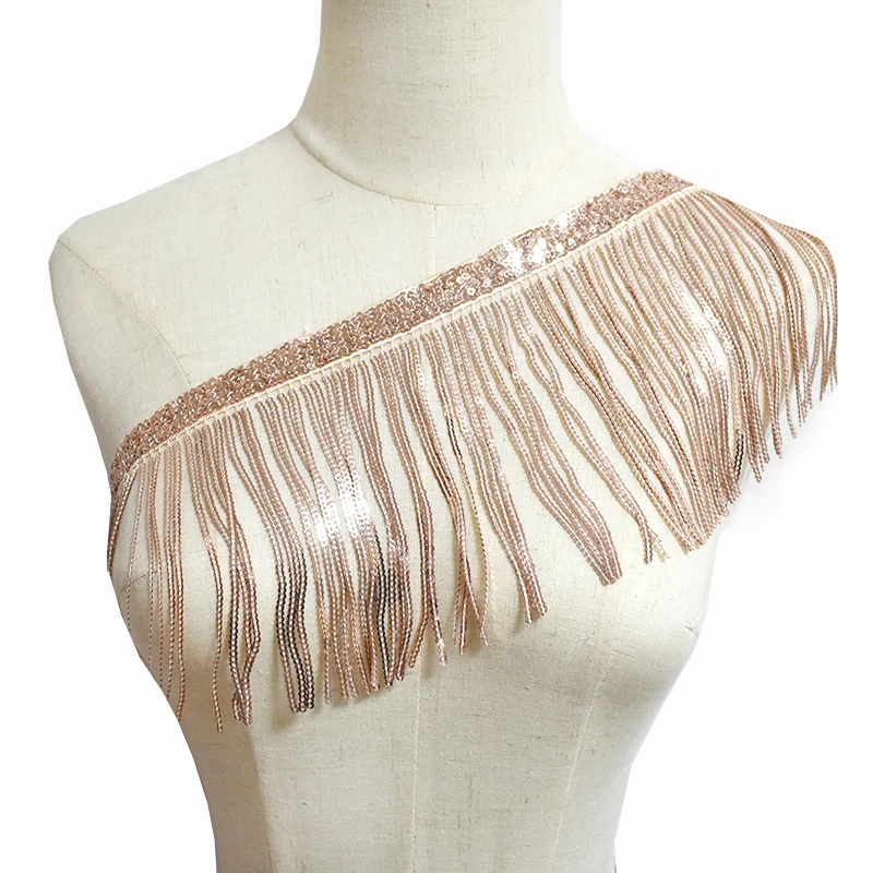 

1-5Yards 14cm Sequins Tassel Fringe Lace Trim for Sewing Fringes Decorative Ribbon Performance Dance Dress Handmade Accessories
