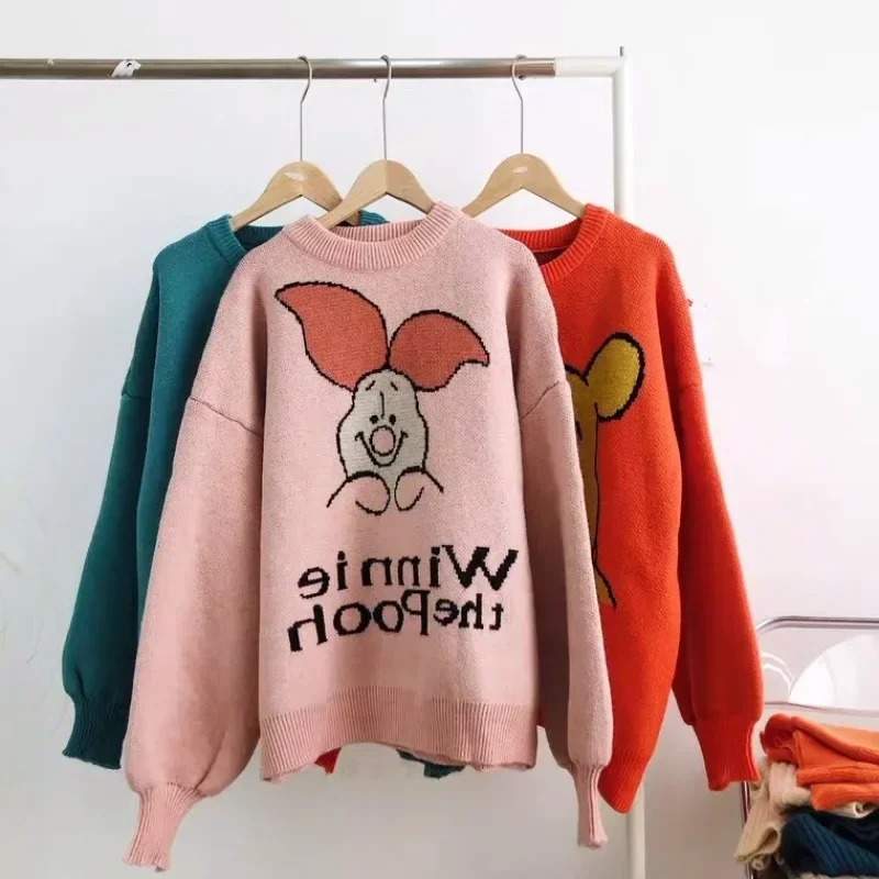 Disney Piggy Cartoon Hoodies for Women Korean Sweatshirts Coat Female Autumn and Winter  Anime Hoodie Thicken Kawaii Winter Tops