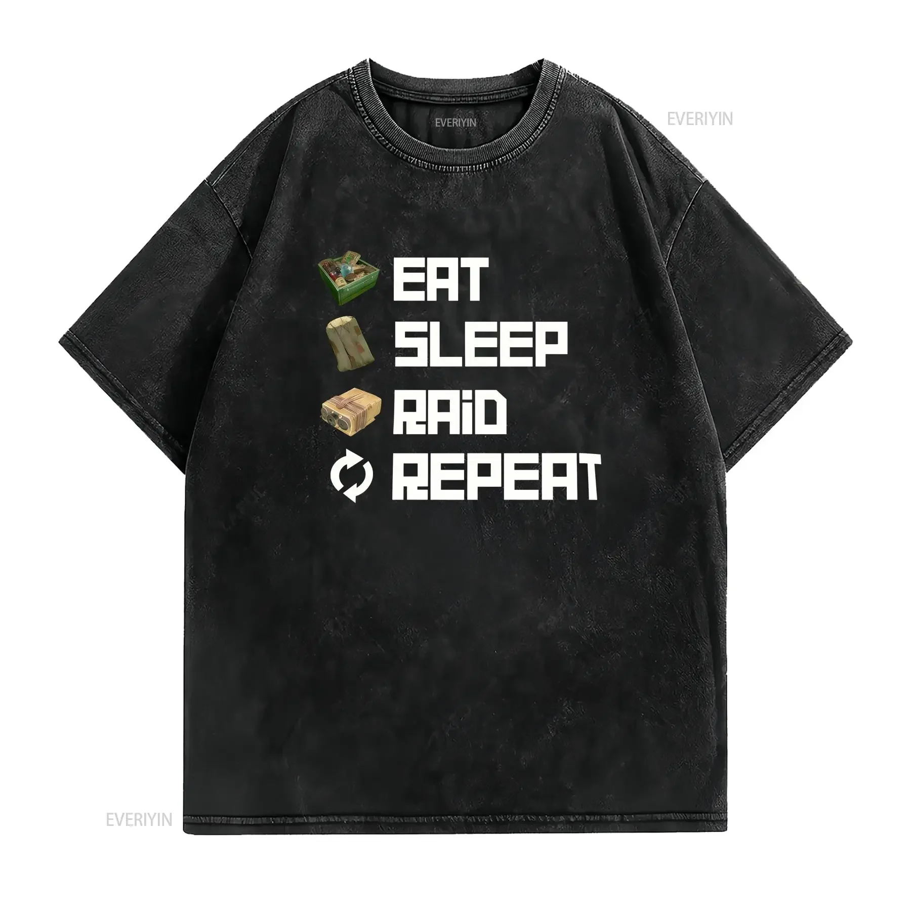 Eat Sleep Raid Repeat Rust T Shirt Survival Game Gaming Christmas Idea vintage Washed Comfortable graphic Slightly