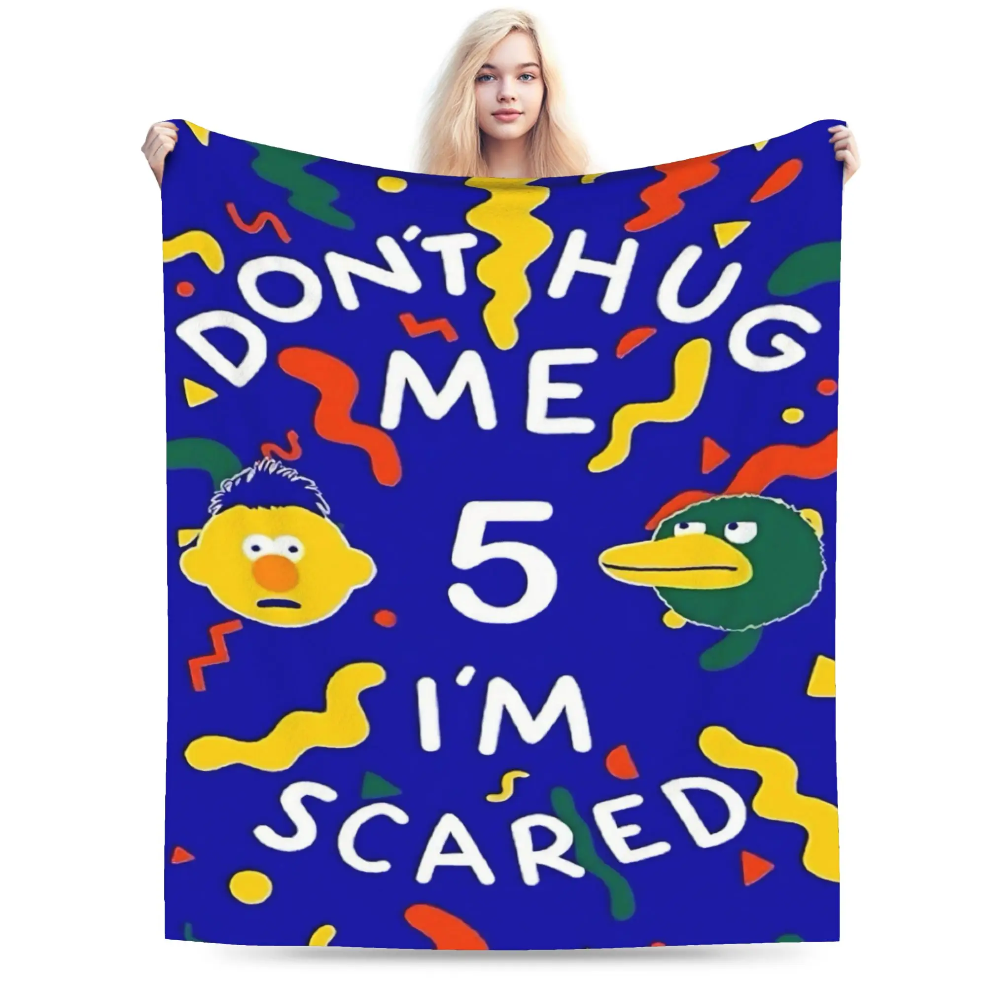 New Arrival Don't Hug Me I'm Scared Blankets Ultra-Soft Coral Fleece Plush  Comfortable Throw Blanket Machine Washable