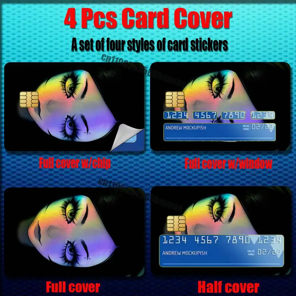 For Sanctuary Fallen Amy Lee Evanescence Credit Bank Sticker ID Access Card Cover Skin Rainbow Color Laser Stickers Film