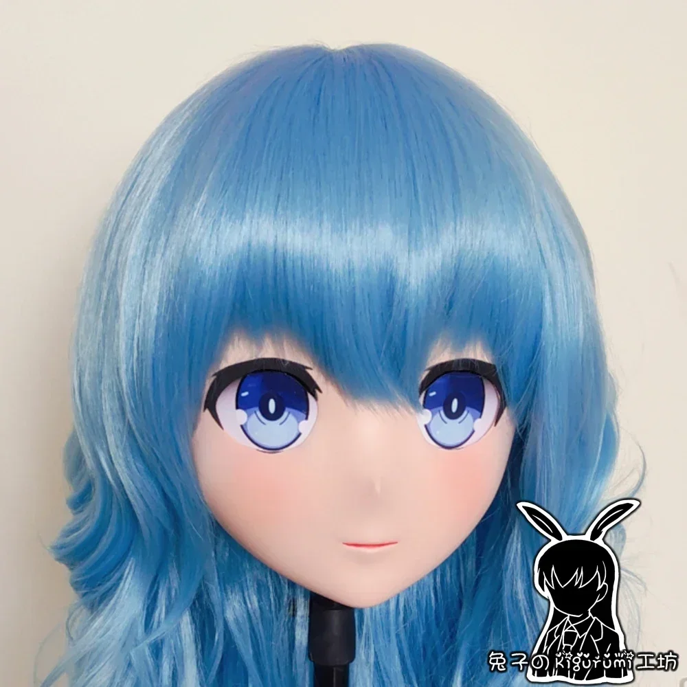 Handmade Custom Full Head Mask with Backshell Comic Coser Crossdressing Silicone Anime Yoshino Kigurumi Mask Cosplay