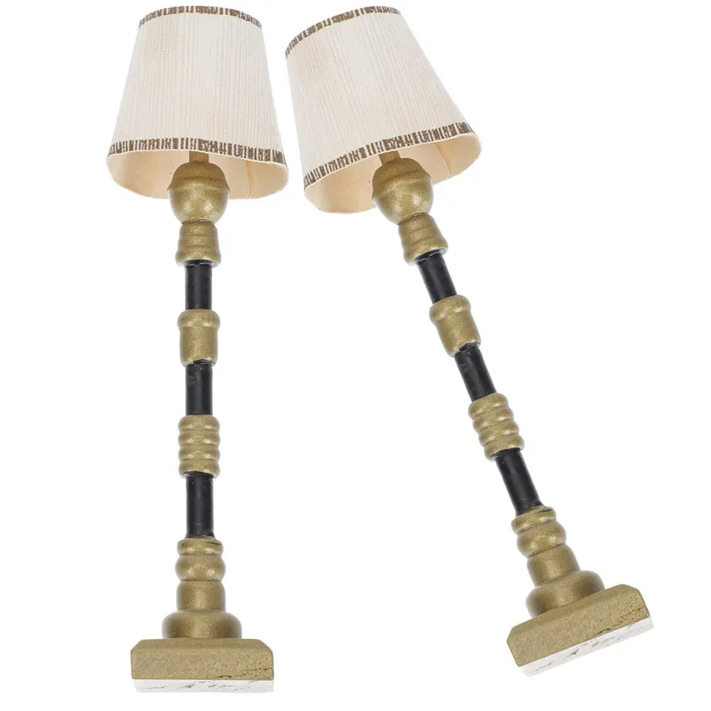

2Pcs Miniature Floor Lamp Exquisite Decorative Mini Light for DIY Mini House Landscape Miniature Lamp Model Floor Light Ornament