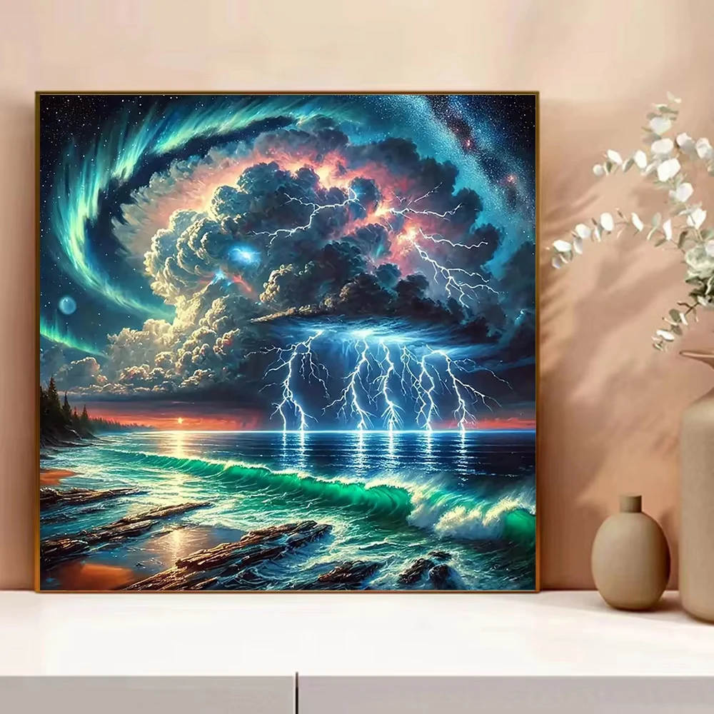 

Seaside Cloud Wall 500PCS/1024 PCS Jigsaw Puzzles Portrait Relaxing Family Activity Games for Room Home Decor Gift Frameless