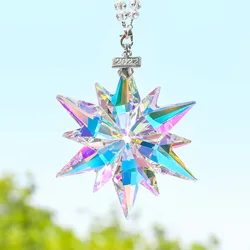 Crystal Snowflake Pendant Figurine Car Hanging Snowflake Decor Suncatcher Ornament Wedding Home Garden Decor Christmas Gifts