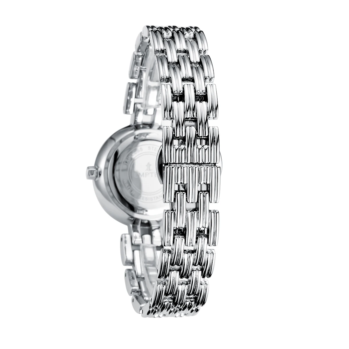 ساعة كوارتز للسيدات حركة يابانية بمينا من اللؤلؤ وعلامات كريستالية مقاومة للماء هدية للنساء