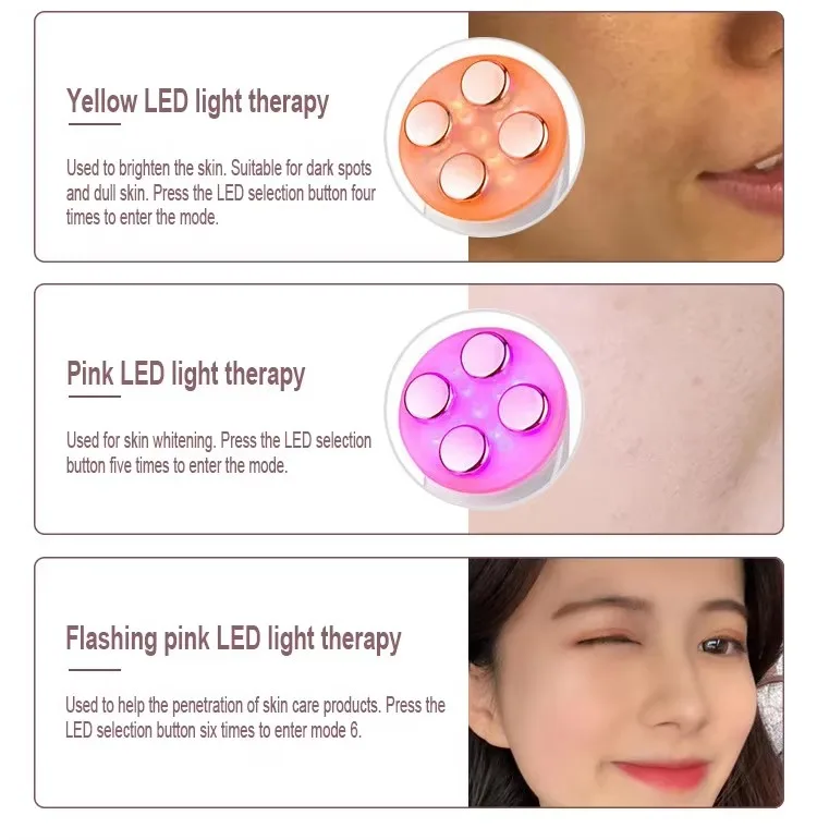 Face neck lift phototherapy micro-current introducer desalination nasolabial folds lifting firming color light skin rejuvenation