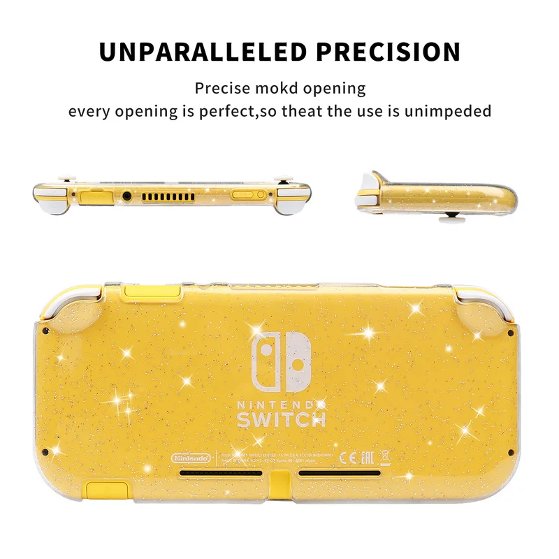 ソフトtpuクリスタルグリッターケーススイッチliteのビデオゲームコンソール透明保護ケースカバースイッチliteシェルスキン