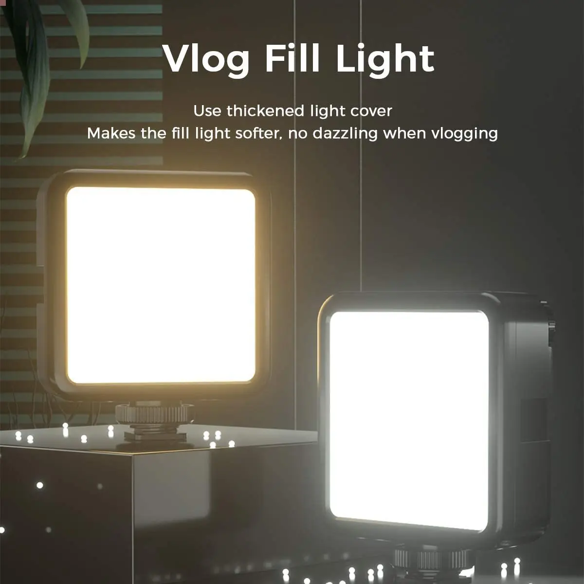 LED Video Light Portable Photography On-Camera 3000K-6000K Bi-Color lighting Cold Shoe for DSLR Camera Camcorder Gopro Vlog