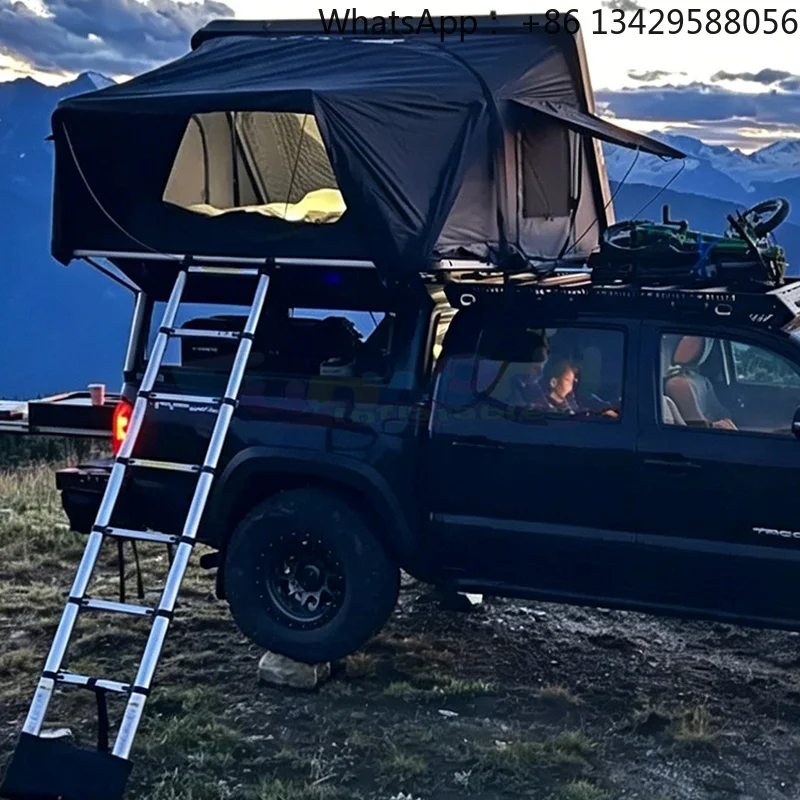 3-4 Person 4-Season Waterproof Aluminum Hard Shell Rooftop Tent 4x4 Offroad Car Roof Tent with Solar Panel for Outdoor Camping