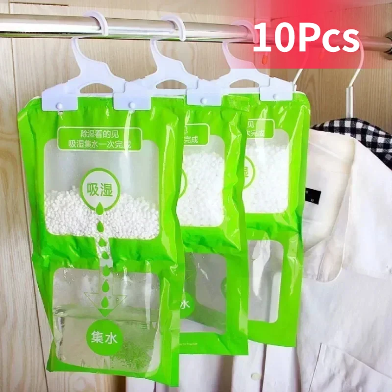 10pcs Dehumidifying Bag Moisture Absorption Drying Indoor Wardrobe Anti-mould Absorbers Student Dormitory Home Use