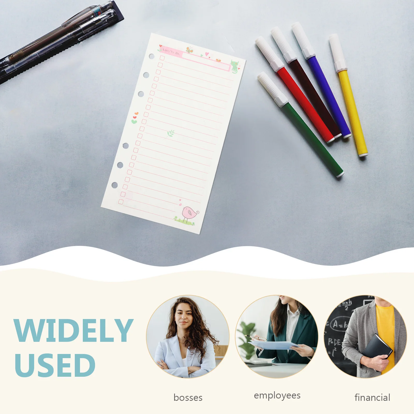 ورق دفتر ملاحظات ذو أوراق فضفاضة مقاس A6 عبوات مخططة سميكة ونظيفة ومسطحة للملاحظات والمذكرات للاستخدام اليومي ورق غلاف 120 جرامًا للمتر المربع