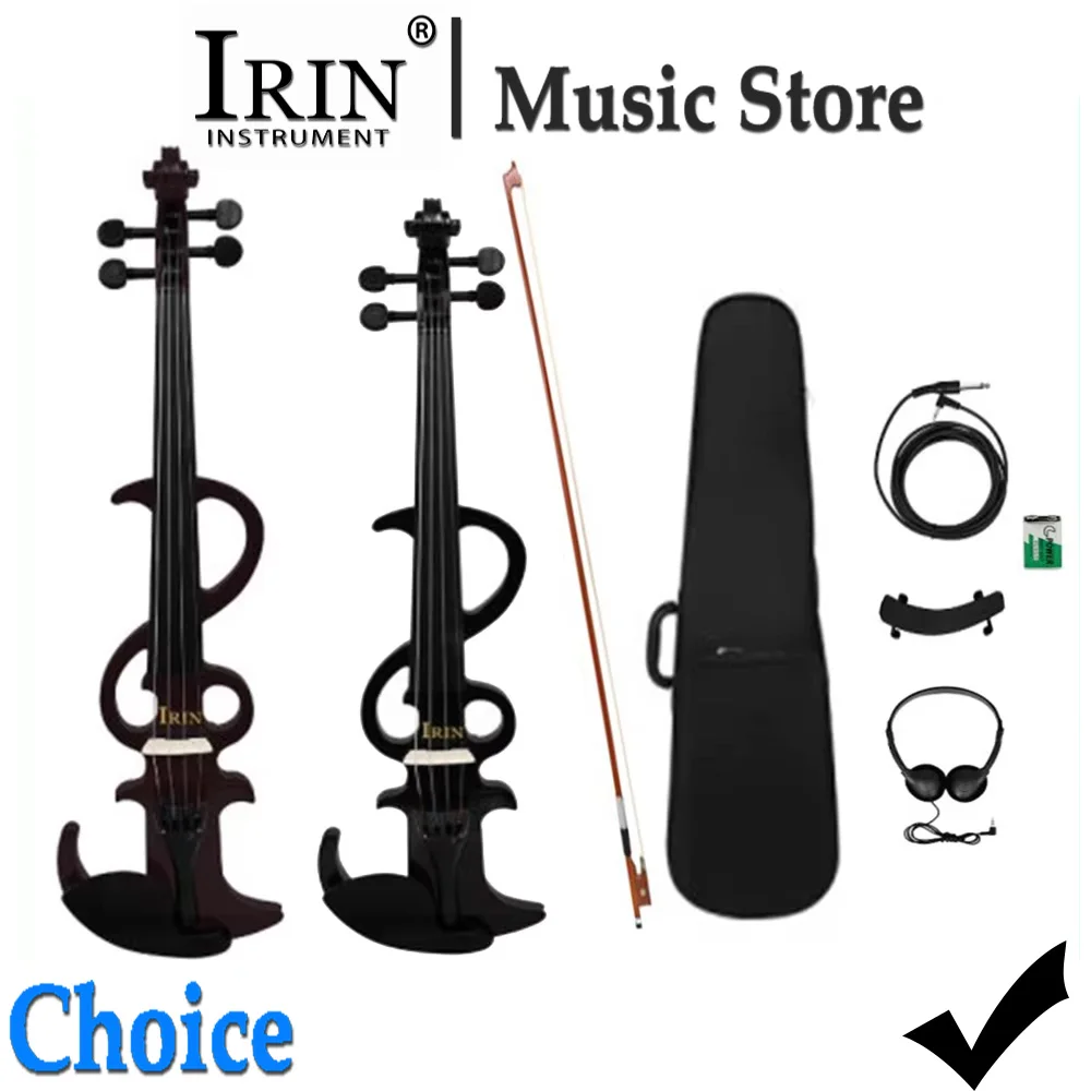 IRIN AE-07 Electric Silent Violin 4/4 Smart Violin Fiddle Set for Beginners Adults Teenagers Solid Wood Electric Violin Parts