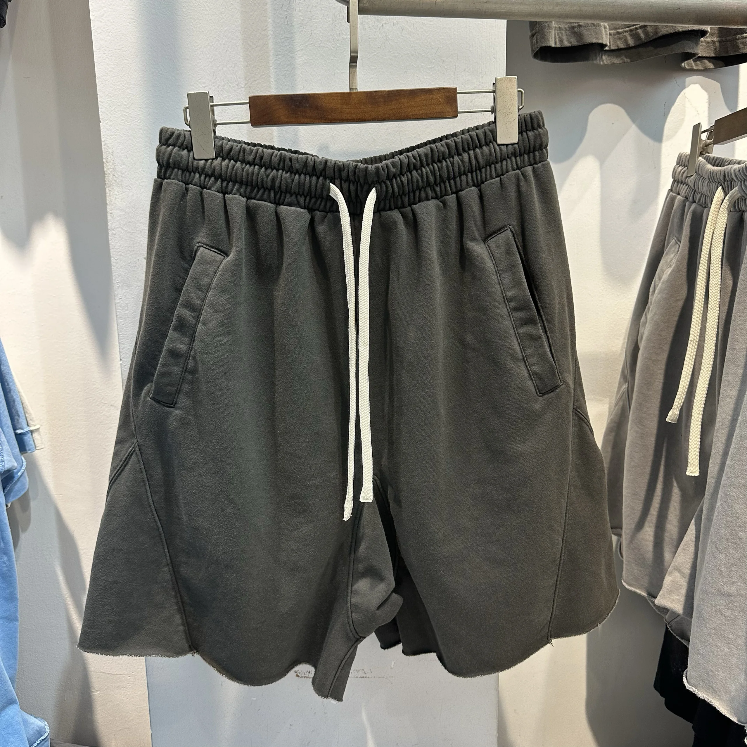 

American Sle Oversize orts Dstring Loose Waed Casual Wide Leg Five-Point Pants Spor Youthful Summer Leisure Trousers