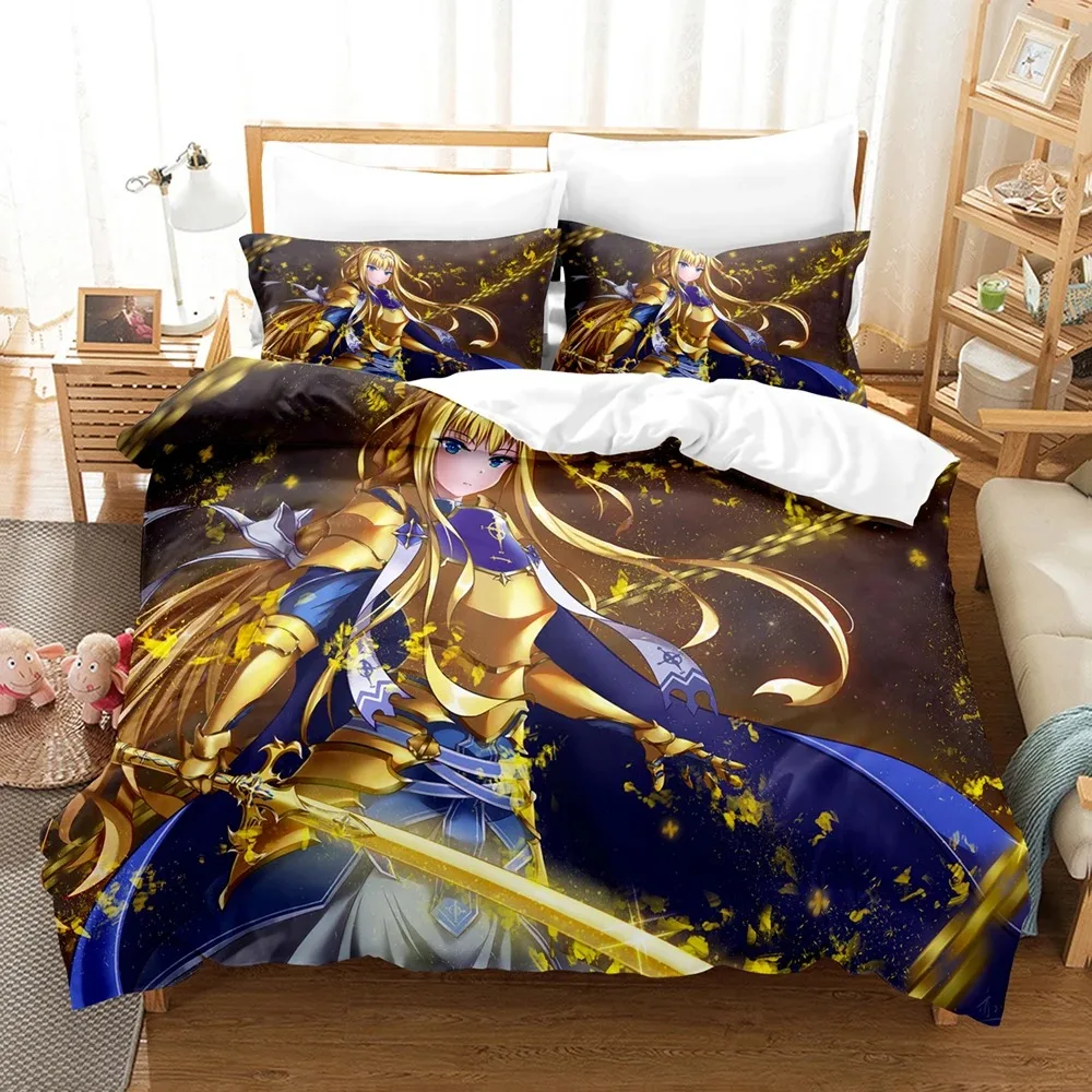 

Japan Cartoon Bed Linen Anime Sword Art Online Bedding Sets Polyester 3D Gift for Kids Twin Single Queen King Size Duvet Covers