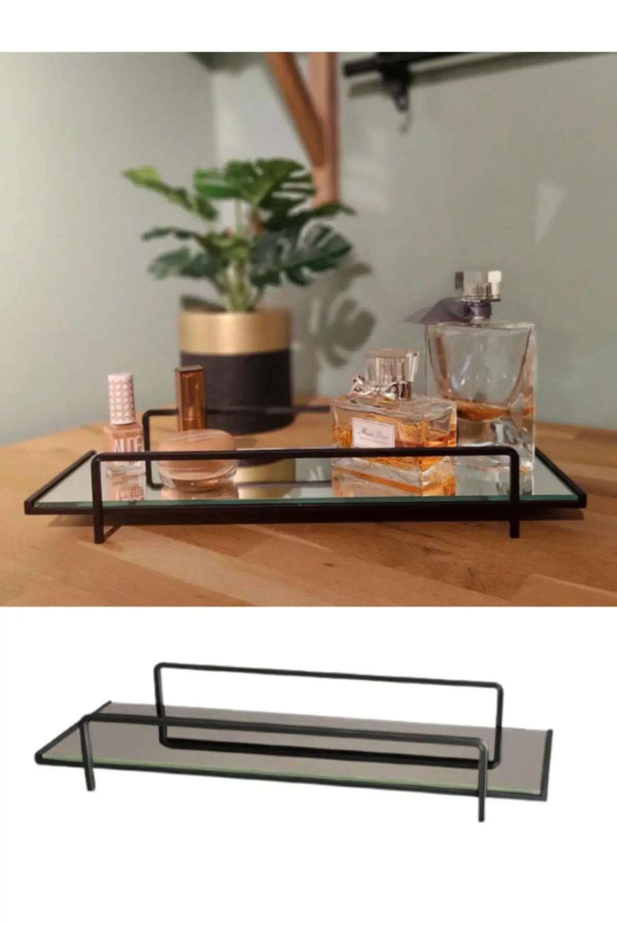 Cosmetic Display Stand Black-6x37x13 Cm