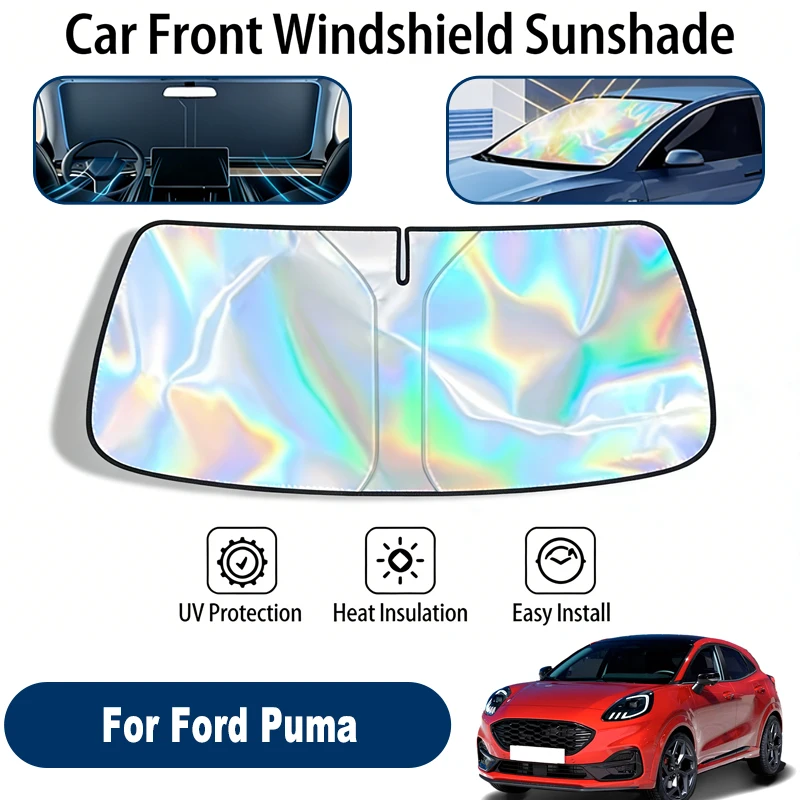 

Солнцезащитный экран для лобового стекла Ford Puma, складной, отражающий УФ-излучение, защитный чехол для переднего окна, аксессуары