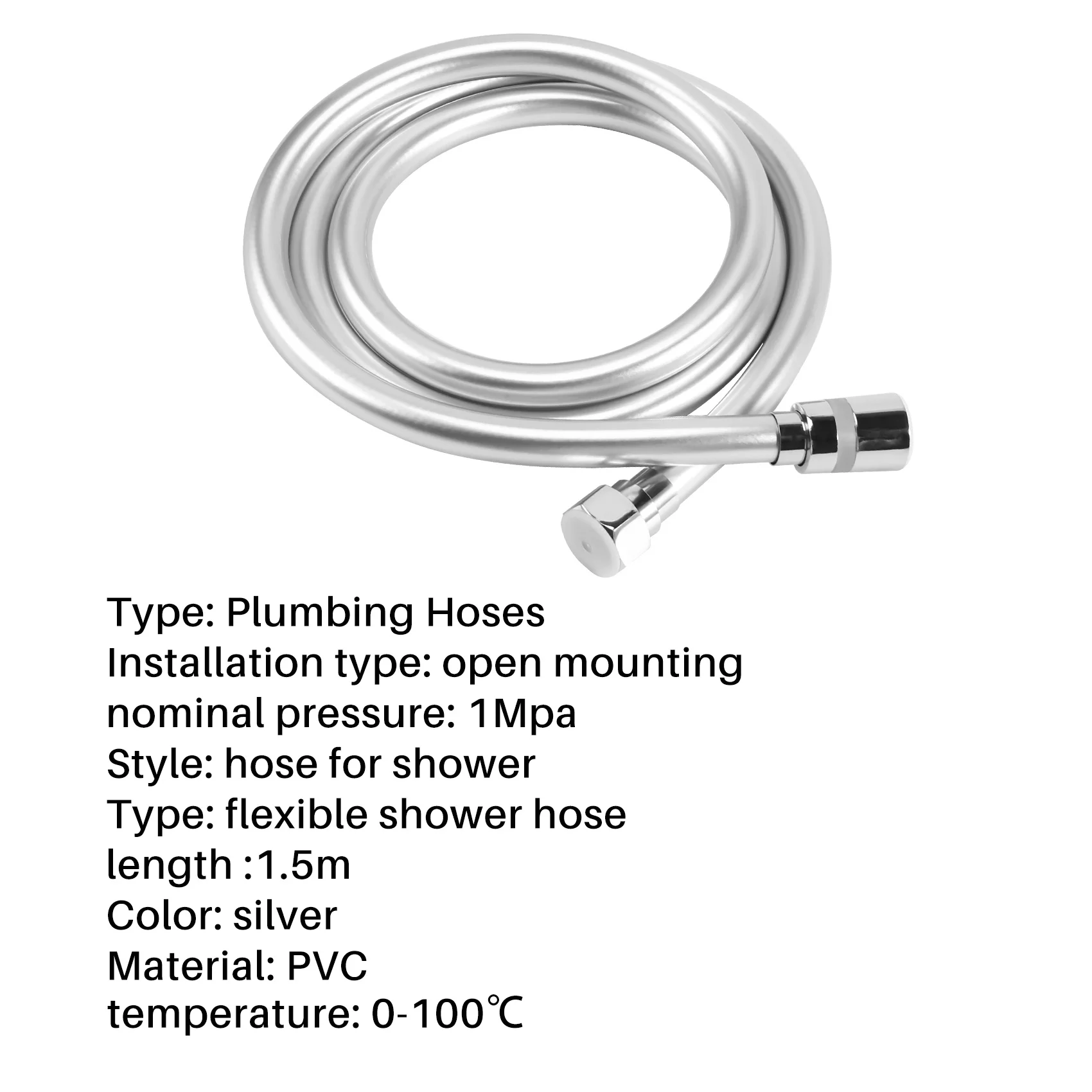 

ABGR-PVC утолщенный гладкий душевой шланг высокого давления с защитой от намотки для ванны, ручная насадка для душа, гибкий шланг для душа