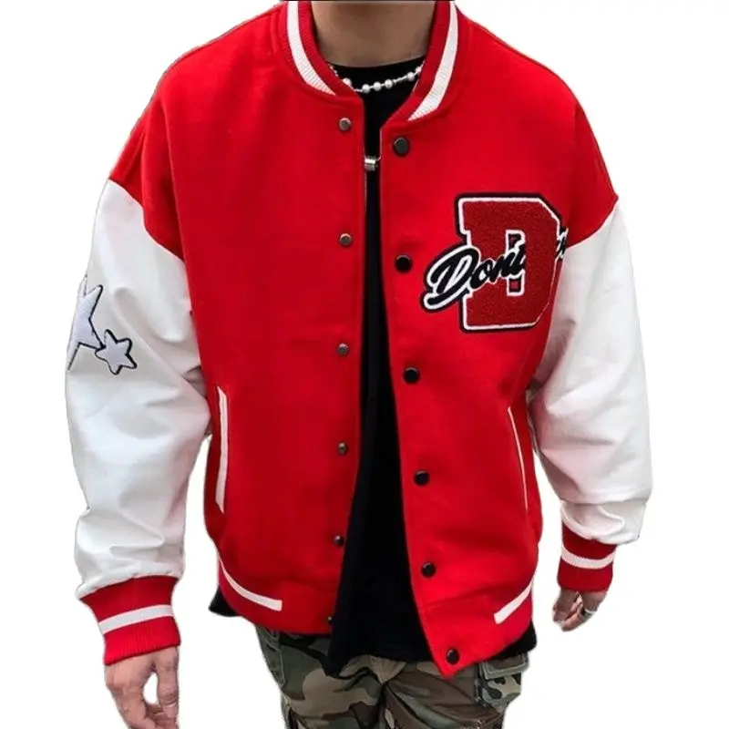 Coats Jackets Letter Towel Embroidered Jacket coat Men Y2K Street Hip-Hop Retro Baseball Uniform Couple Casual All-Match Tops