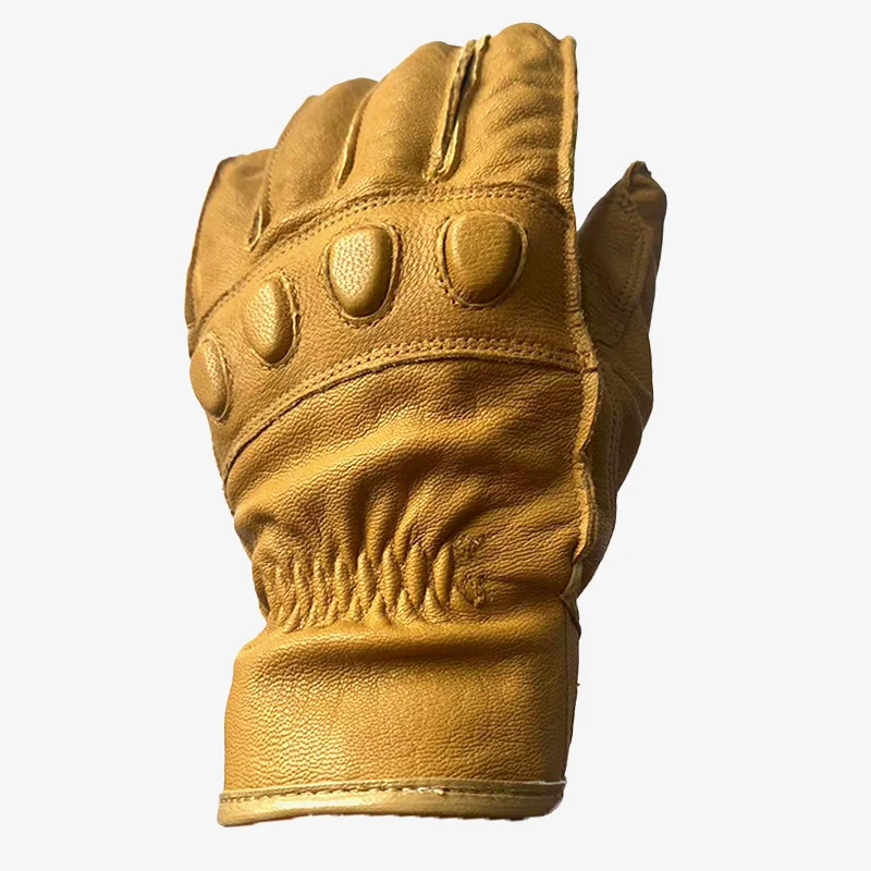 Pure leather lock down gloves