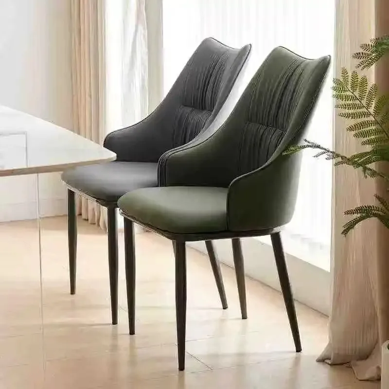 Nordic Luxury Modern Design Leather Dining Chairs with Soft Cushion in Soft Cloth for Restaurants and Living Rooms view 4