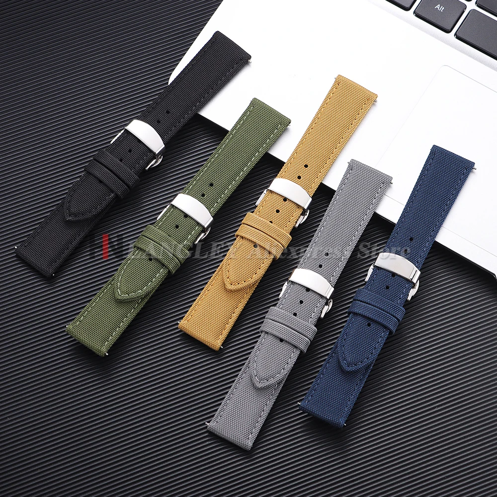 Быстросъемный ремешок для часов из парусной ткани 20 мм 22 мм для Huawei Watch GT5/GT4 46 мм, двусторонняя нейлоновая пряжка-бабочка, удобный браслет