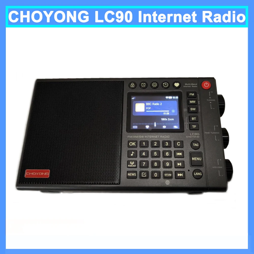 CHOYONG LC90 Radio Globale Version Multiband-Internetradio Audio-Buch-Player Tragbares FM-Radio für BBC VOA KBS Radiosender