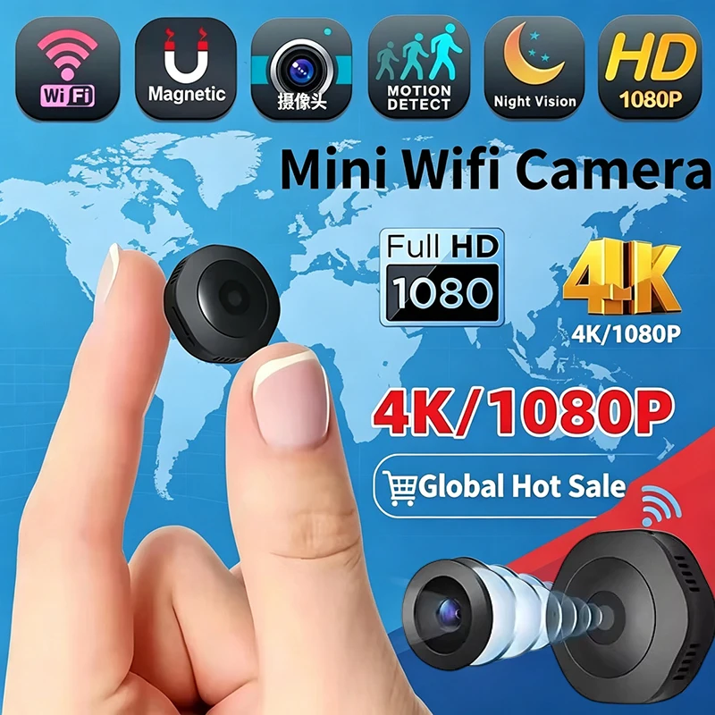 New 4K HD Mini Wireless Camera Portable Cam Night Vision Camcorder WiFi Remote Monitor Video Voice Recorder Security Camera