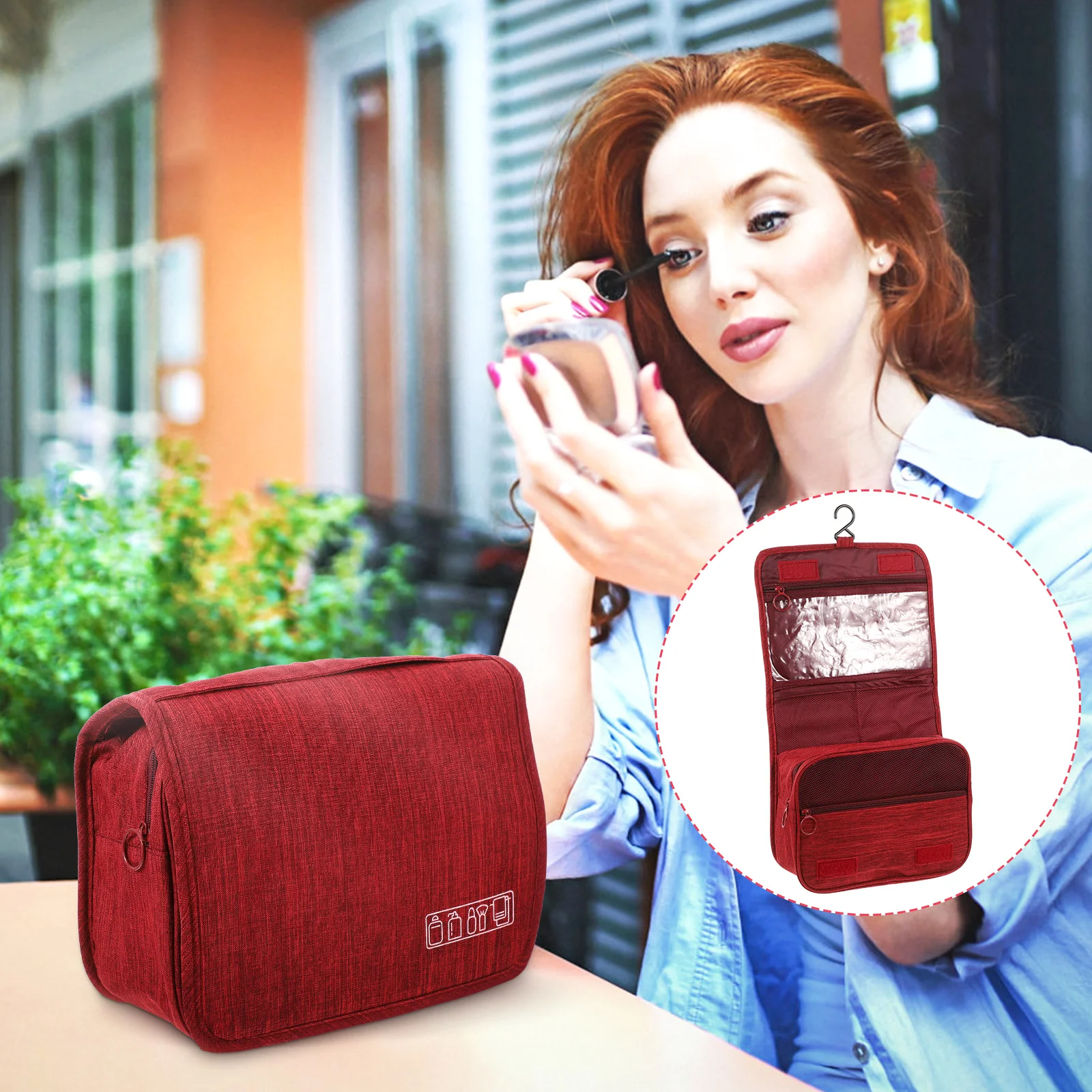 

Creative Folding Toiletry Bag with Large Capacity Travel Accessories Zipper Makeup Bag for Cosmetics and Daily Use Storage