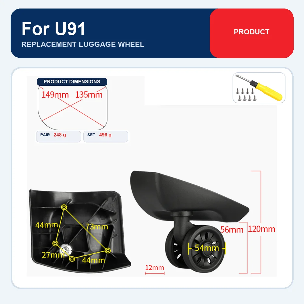 Large Replacement Luggage Wheel For Samsonite U91 For Samsonite T16B For Samsonite T16A Caster Repair Part