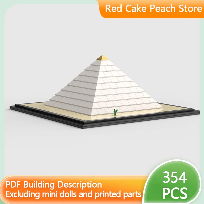 

City Street View Model MOC Building Bricks White Pyramid Modular Technology Gifts Holiday Assemble Children Toys Suit