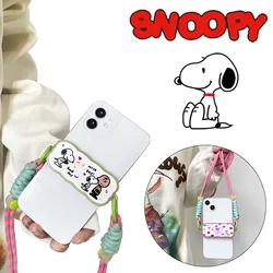 Snoopy pasek do telefonu komórkowego lina torba na ramię kreskówka moda crossbody wiszący łańcuch z klipsem z tyłu regulowany telefon komórkowy konopny sznurek