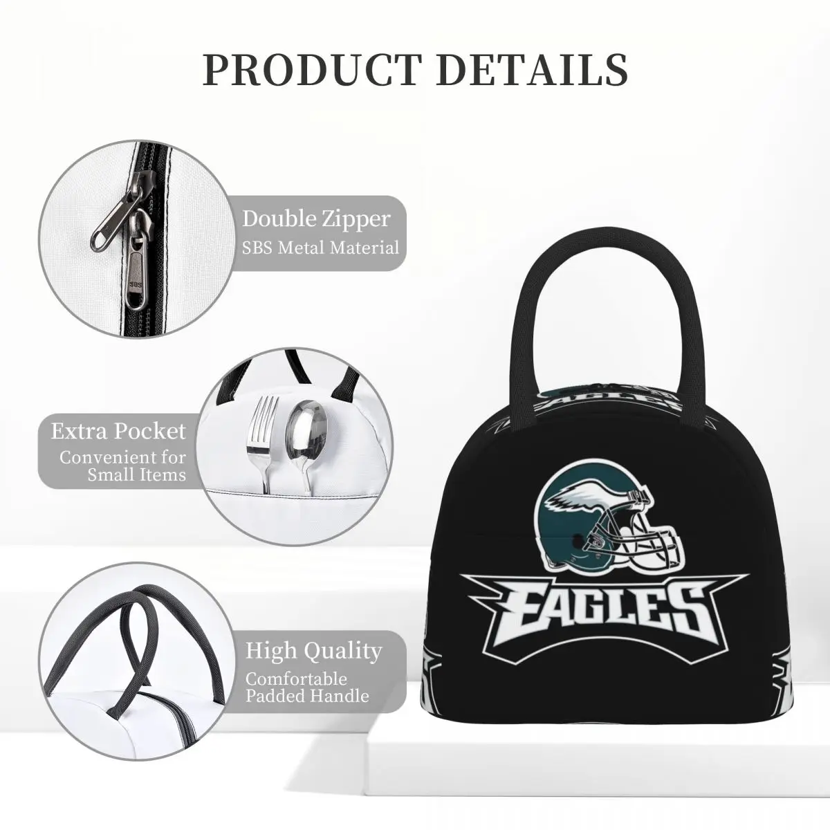 

Popular,Eagles-Philadelphia Insulated Lunch Bag for Women Kids Portable Food Boxes Thermal Lunch Box Tote