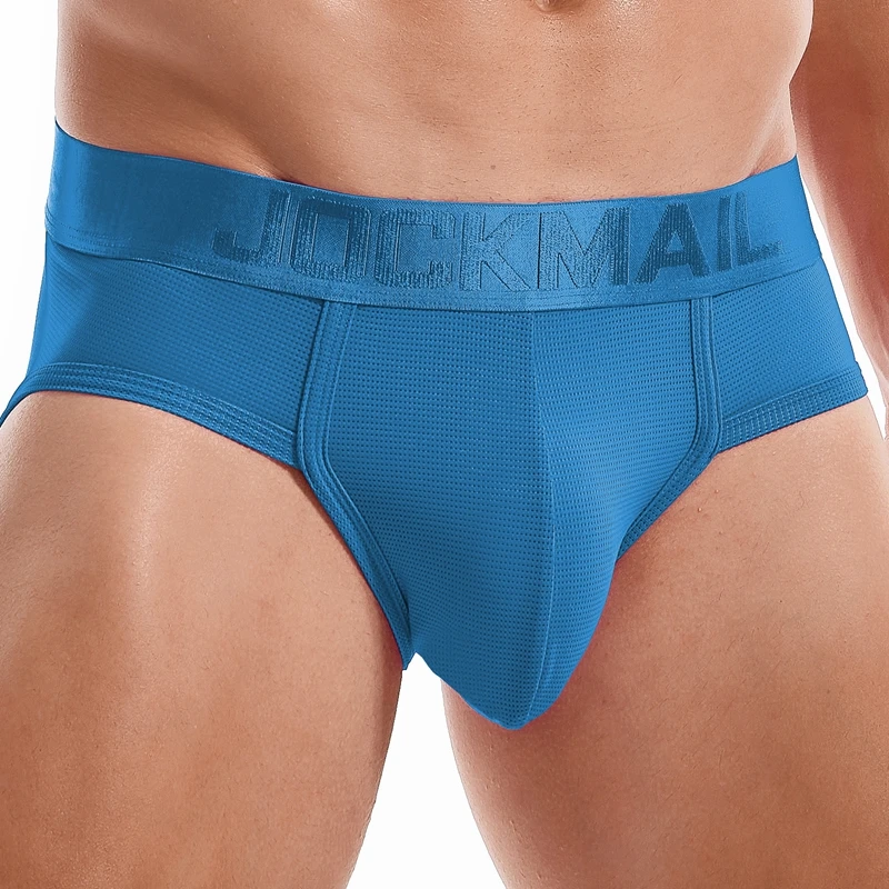 Jockmail Sexy Man\'s Underwear Briefs Underpants Breathable Mesh Thong Men\'s Briefs Bikini Gay Underwear Lingerie Tangas Slip