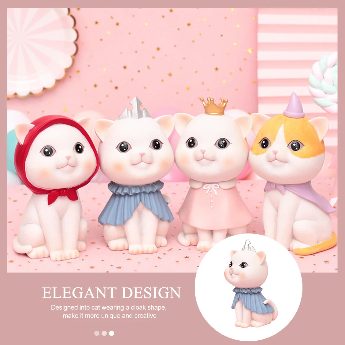 

Cat Piggy Bank Resin Cute Cat Wearing Cloak Coin Jar Home Decor Money Saver Gift Change Jar Durable Sturdy Resin Coin Bank