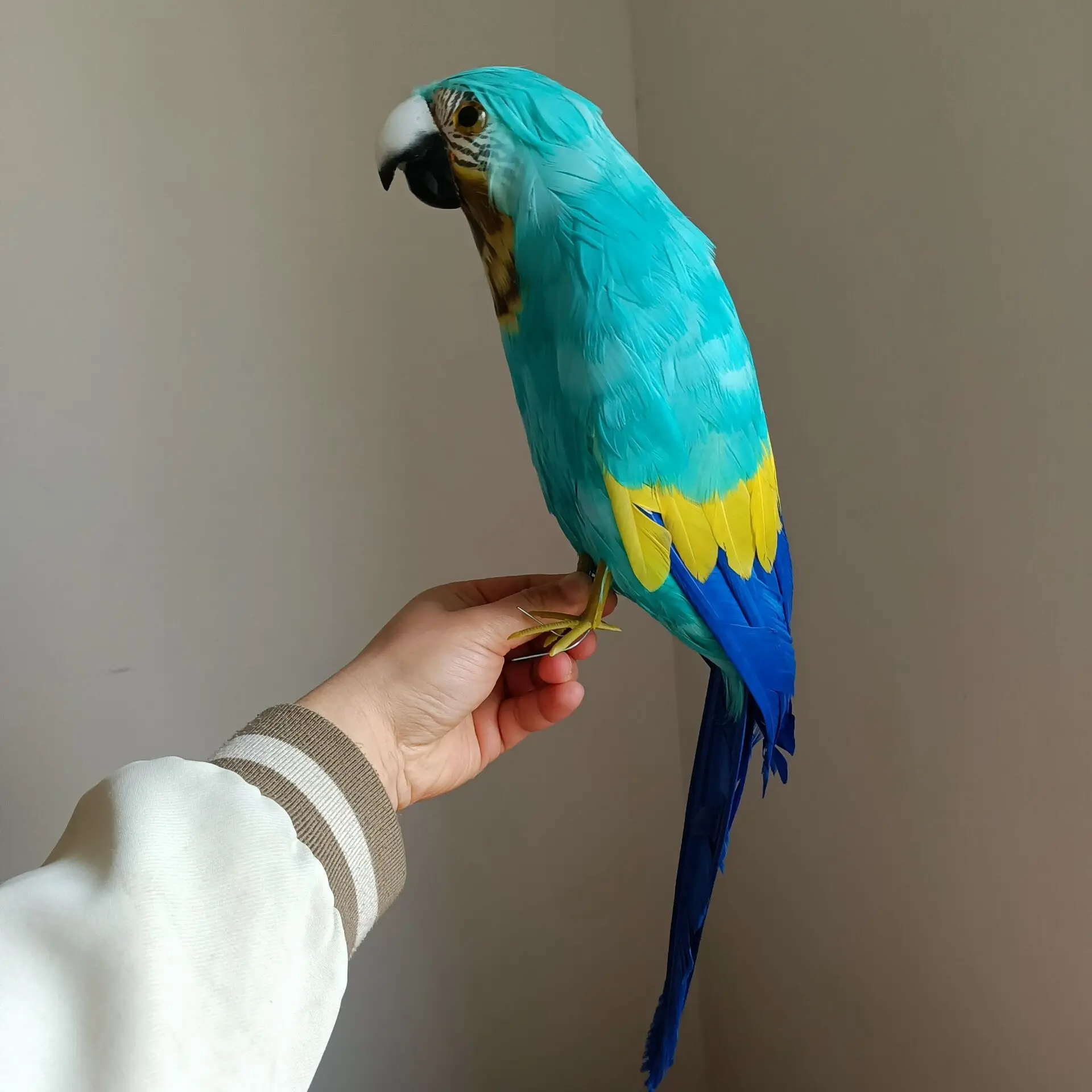 

new blue simulation foam and feather parrot model garden decoration doll gift about 40cm b2621