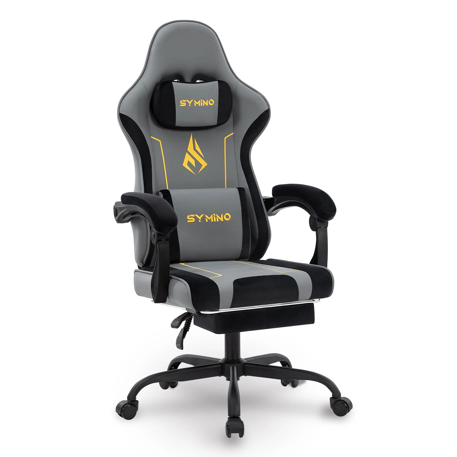 SYMINO Latexkussen Ergonomische gamingstoel – Racestijl, verstelbaar met voetsteun, capaciteit 130 kg