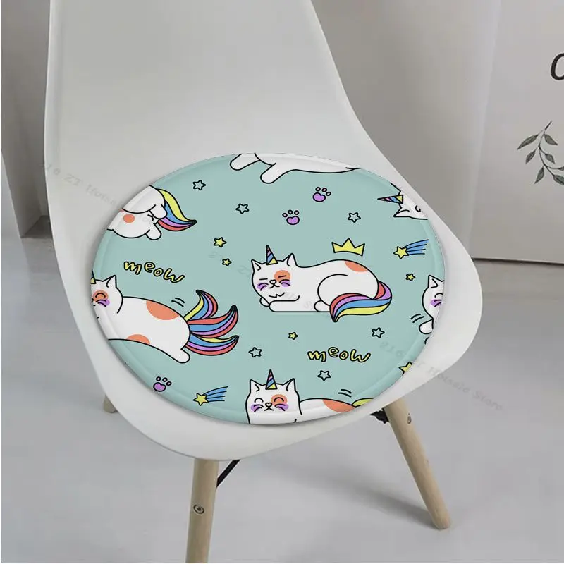 Cartoon Cat European Fabric Cushion Non-slip Living Room Sofa Decor Students Stool Tatami Office Chair Cushions